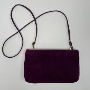 Vintage 1980’s Juliette Genuine Purple Suede Leather Shoulder Handbag